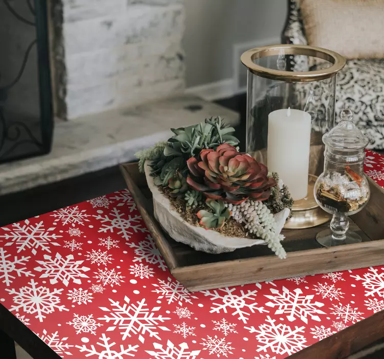 Piros hópehely minta esemény matrica - TenStickers