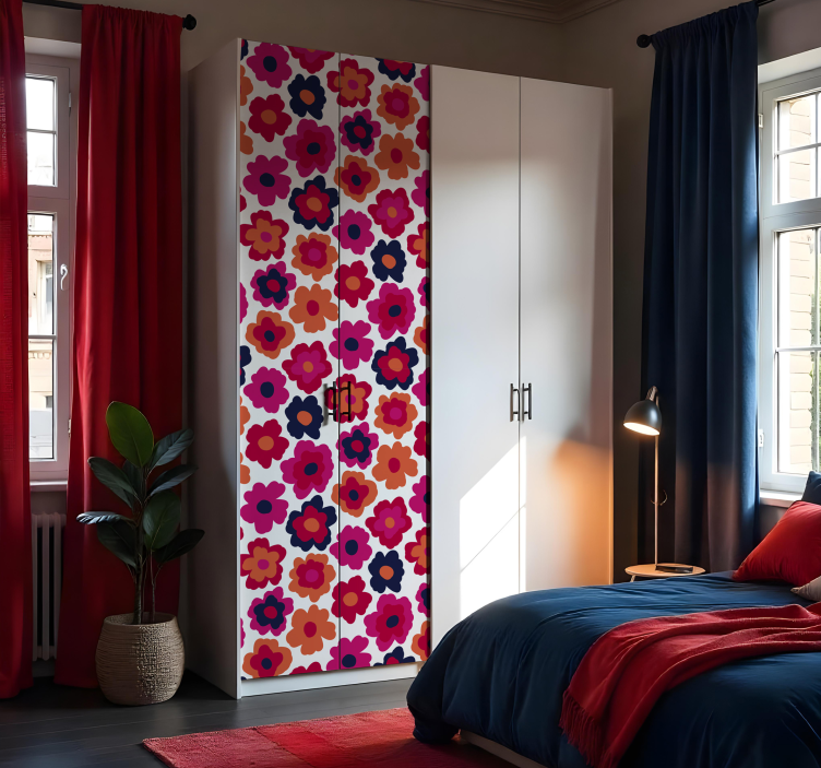 Piros mák erdei állatok falmatrica - TenStickers