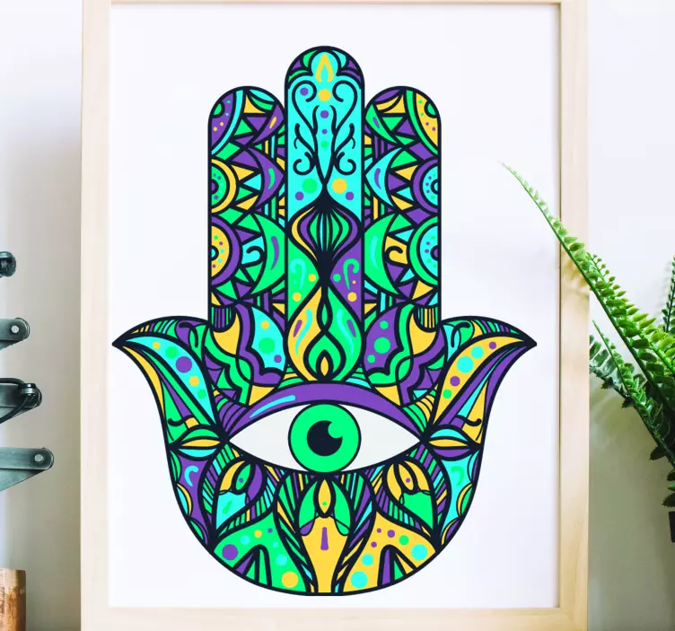 Piros mandala szem emoji matrica - TenStickers