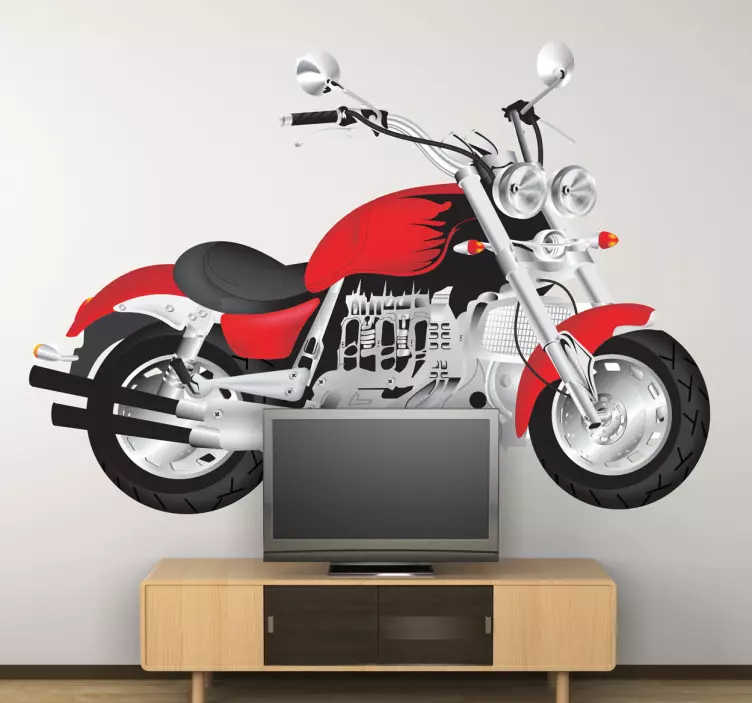 Piros motorkerékpár matrica - TenStickers