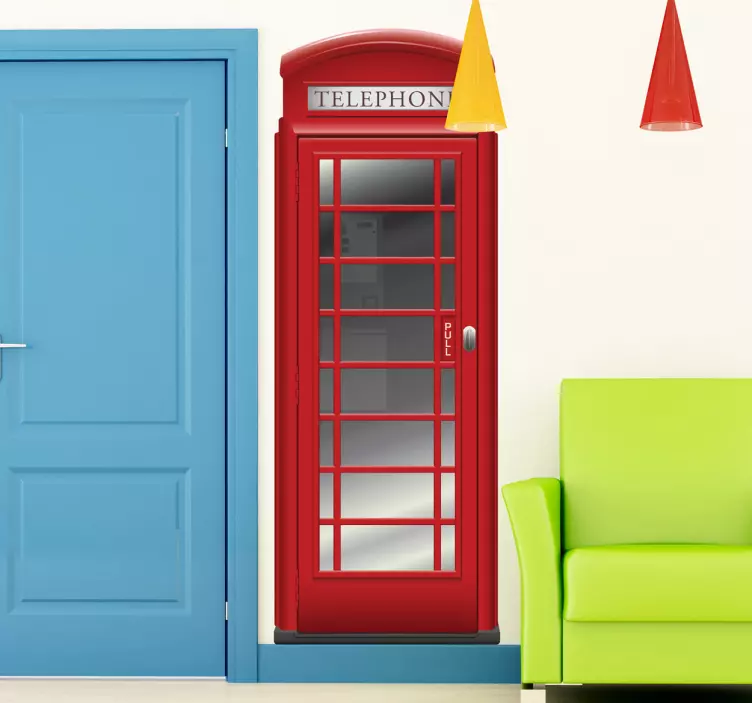 Piros telefonfülke londoni matrica - TenStickers