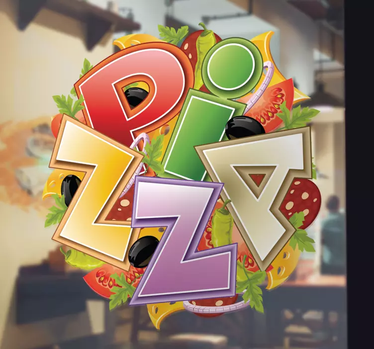 Pizza logó matrica - TenStickers