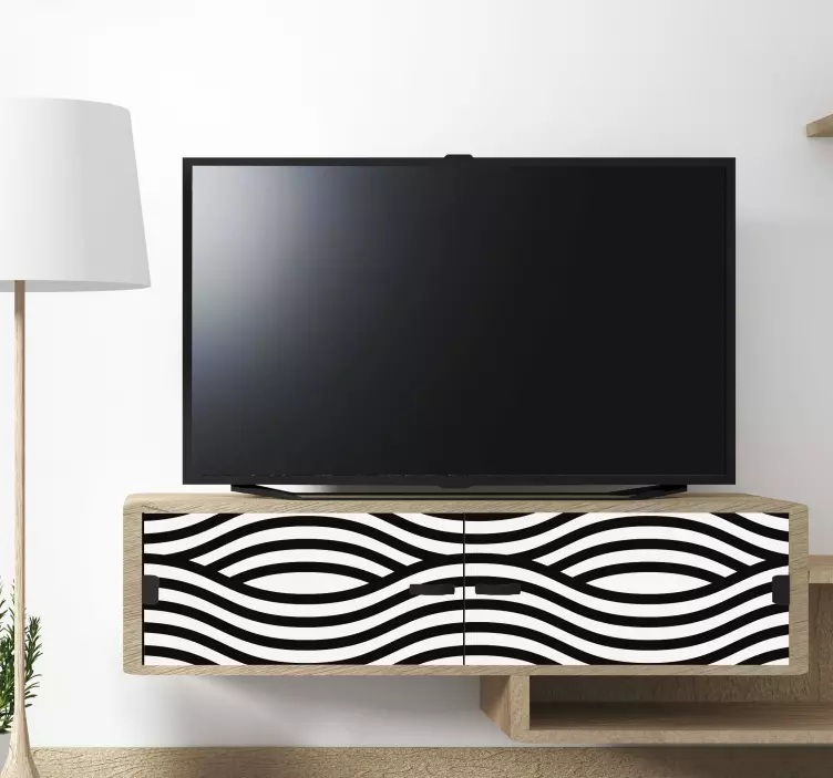 Pszichedelikus ívelt festékes bútor matrica - TenStickers