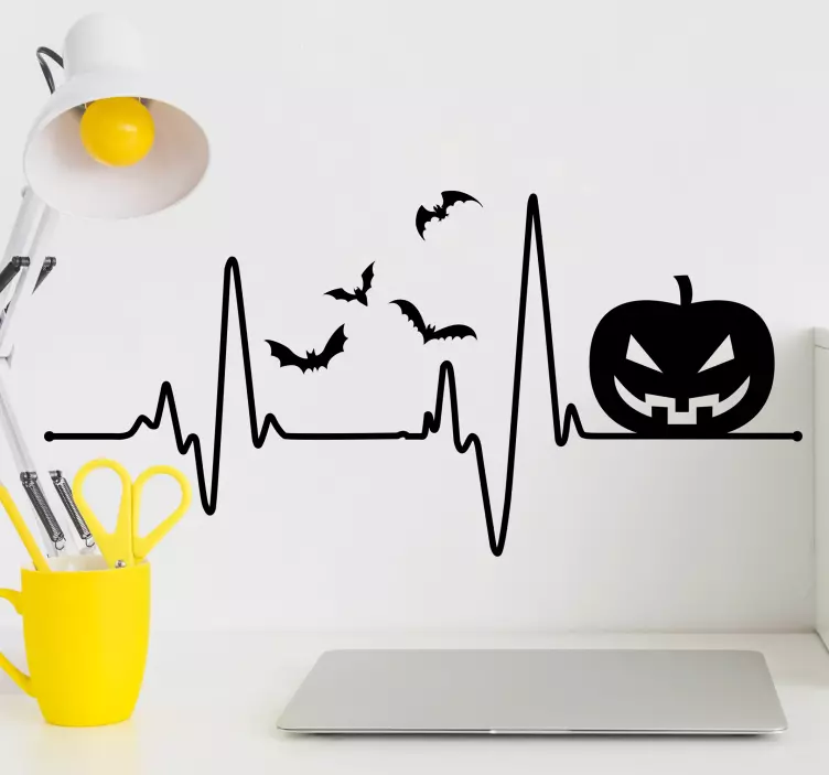 Pulzusos tök denevérek Halloween matrica - TenStickers