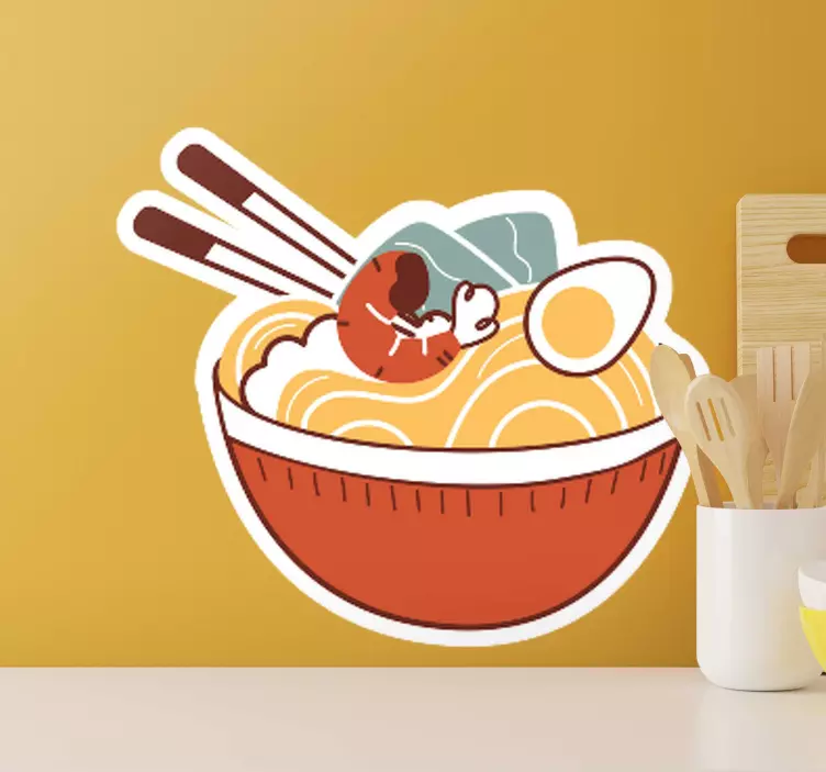 Ramen tál élvezet erdei állatok falmatrica - TenStickers