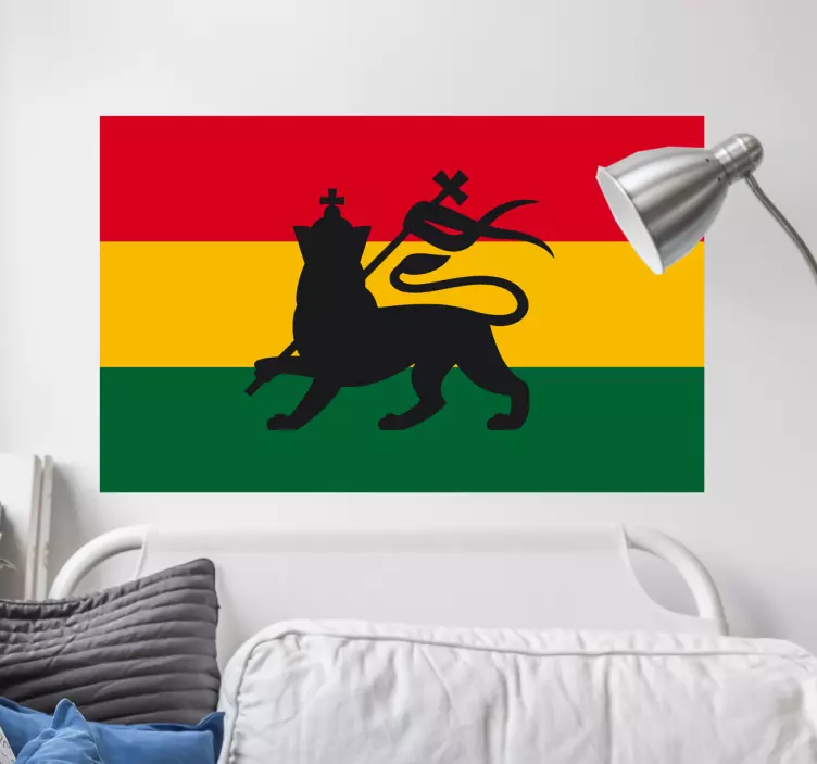 Rasta szerelem zászló és oroszlán matrica - TenStickers