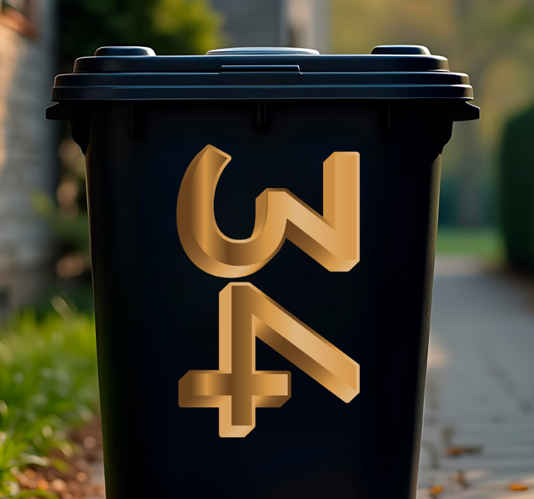 Reális arany szám konténer matrica - TenStickers