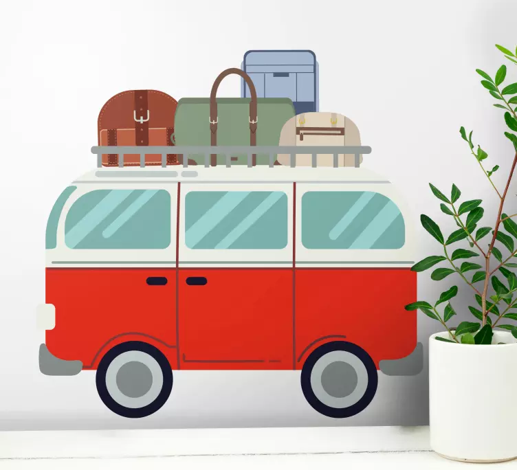 Régi furgon egy útfal matricán - TenStickers