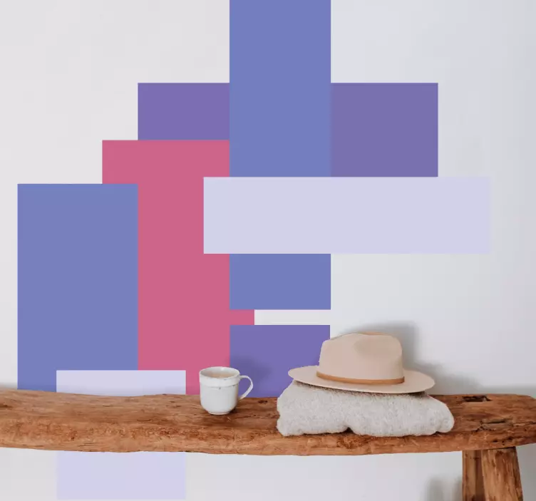 Réteges geometriai blokkok falmatrica - TenStickers