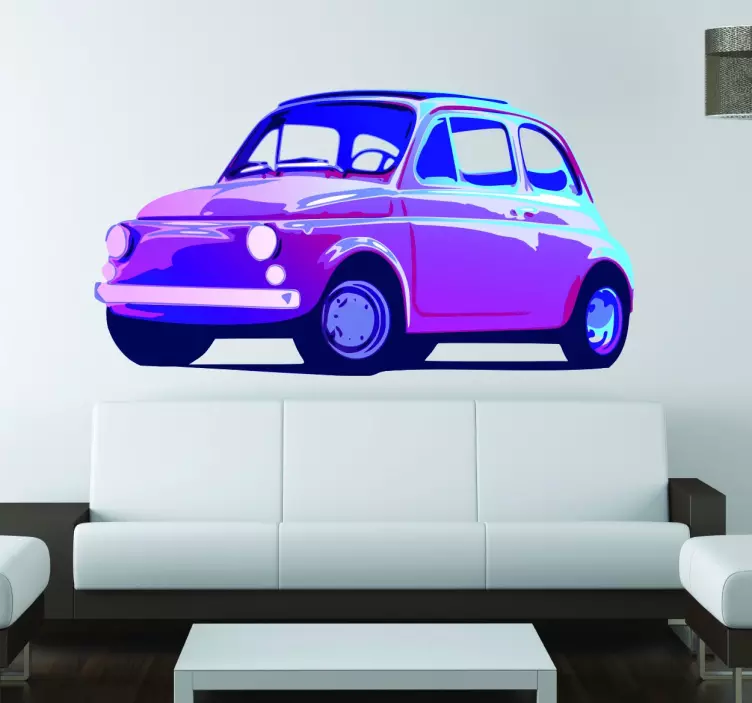 Retro fiat 500 matrica - TenStickers