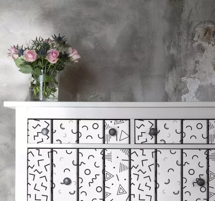 Retro geometriai alakzatok bútor matrica - TenStickers