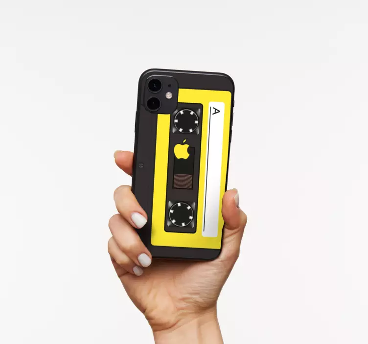 Retro kazettás szalaghatású iphone matrica - TenStickers