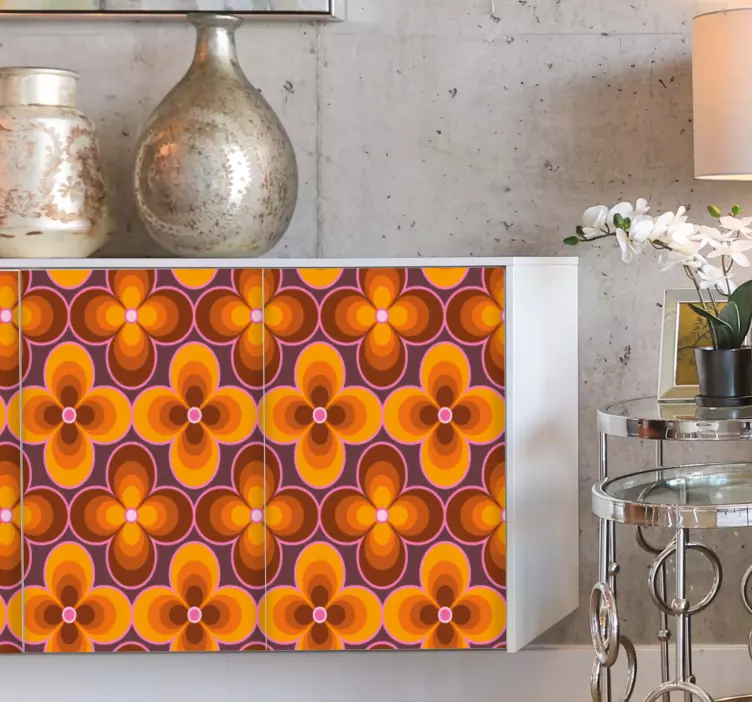 Retro virágmintás bútor matrica - TenStickers