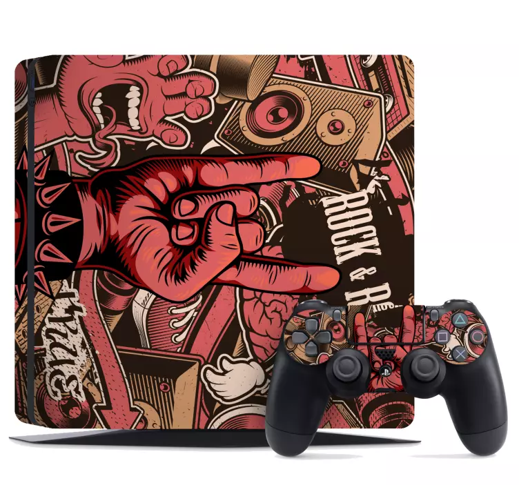 Rock graffiti ps4 matrica - TenStickers