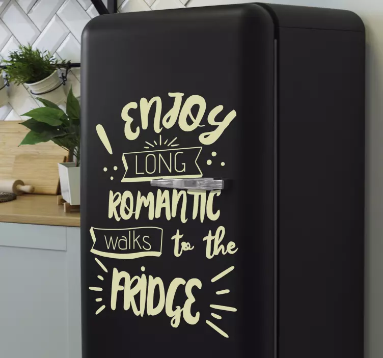 Romantikus séták a hűtőszekrény matricájához - TenStickers