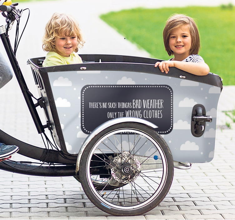 Rossz idő, rossz ruházat matrica bicikli - TenStickers