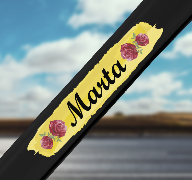 Rózsa kerékpár testreszabható virág fal matrica - TenStickers