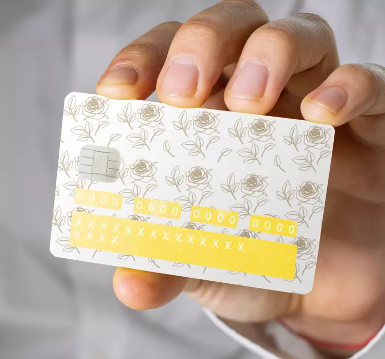 Rózsamintás design hitelkártya matrica - TenStickers