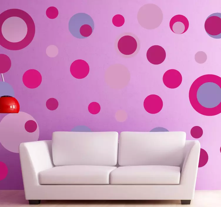 Rózsaszín tónusú kör matricák - TenStickers