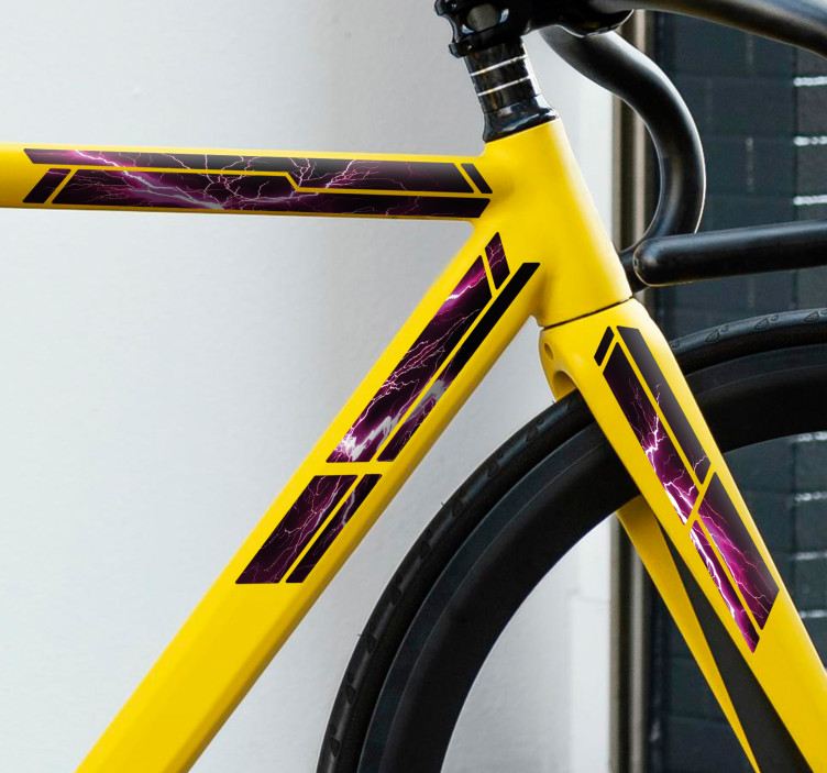 Rózsaszín villám matrica bicikli - TenStickers