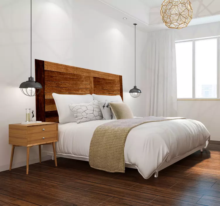 Rusztikus fa deszka textúra fejtámla matrica - TenStickers