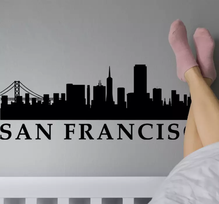 San francisco városképe erdei állatok falmatrica - TenStickers