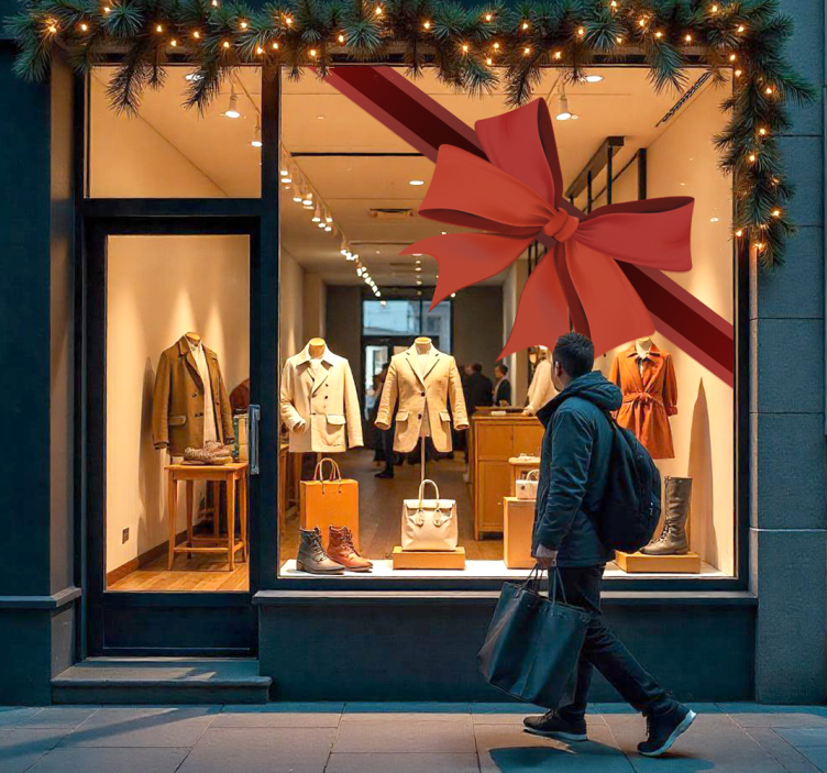 Sarok piros szalag matrica kirakatokra - TenStickers