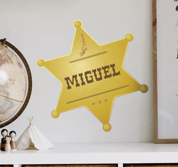 Seriff jelvény név falmatricával - TenStickers