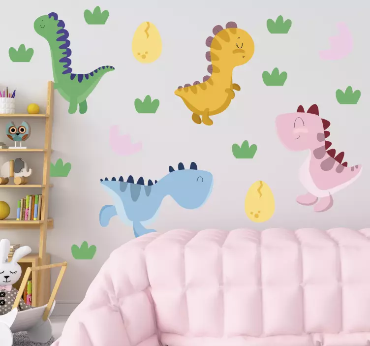 Skandináv dinoszaurusz firka készlet dinoszaurusz matrica - TenStickers