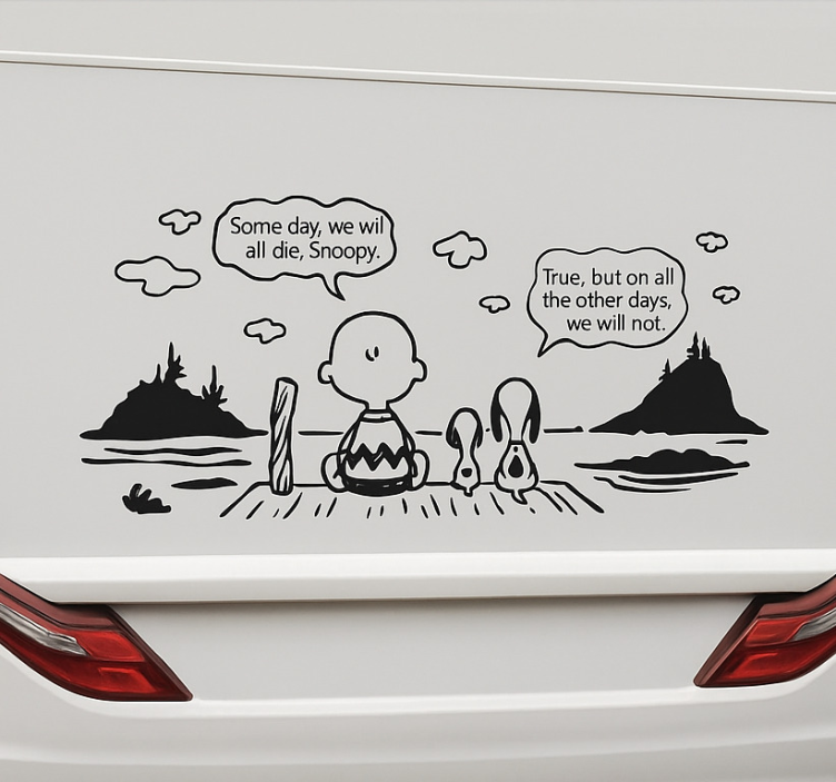 Snoopy és charlie lake lakókocsi matrica - TenStickers