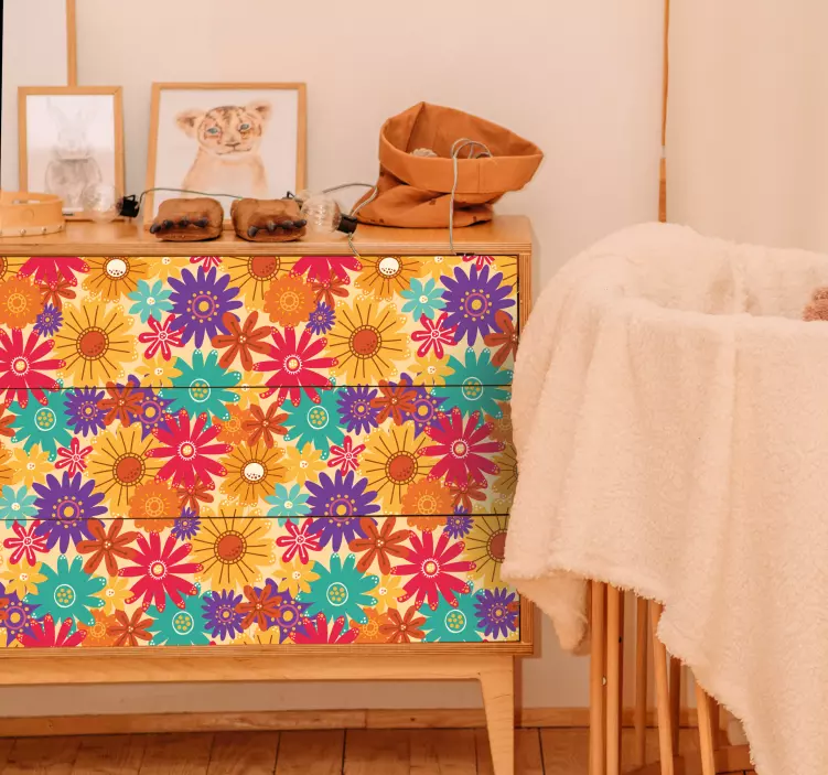 Sok virág bútor matrica - TenStickers