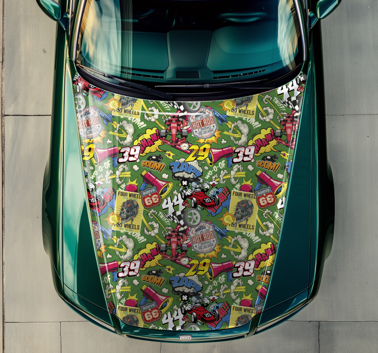 Sokszínű kapucnihoz Matrica Autók - TenStickers