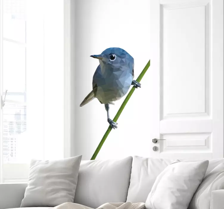 Sokszögű madár ág matrica - TenStickers