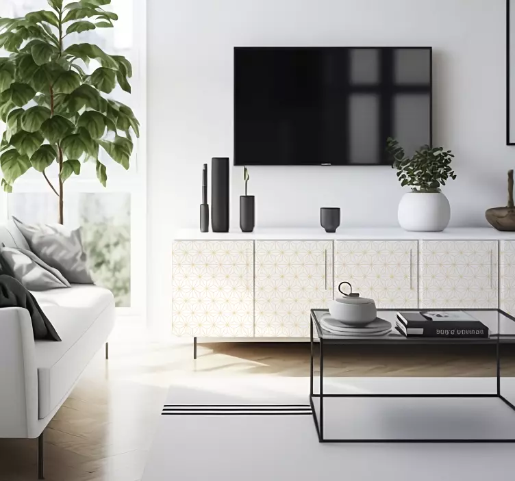 Sorok matrica fehér és arany vonalak - TenStickers