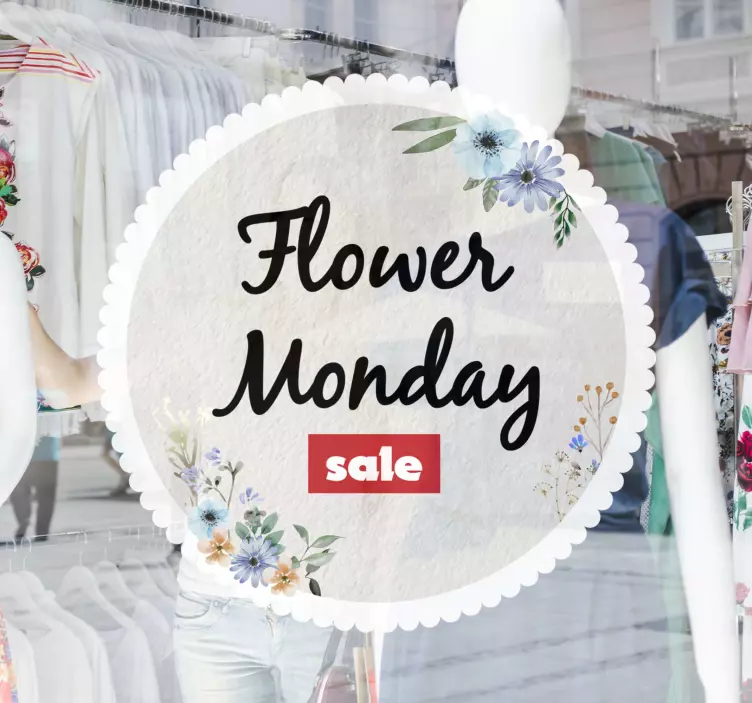 Speciális dicounts virágkeret ablak matrica - TenStickers