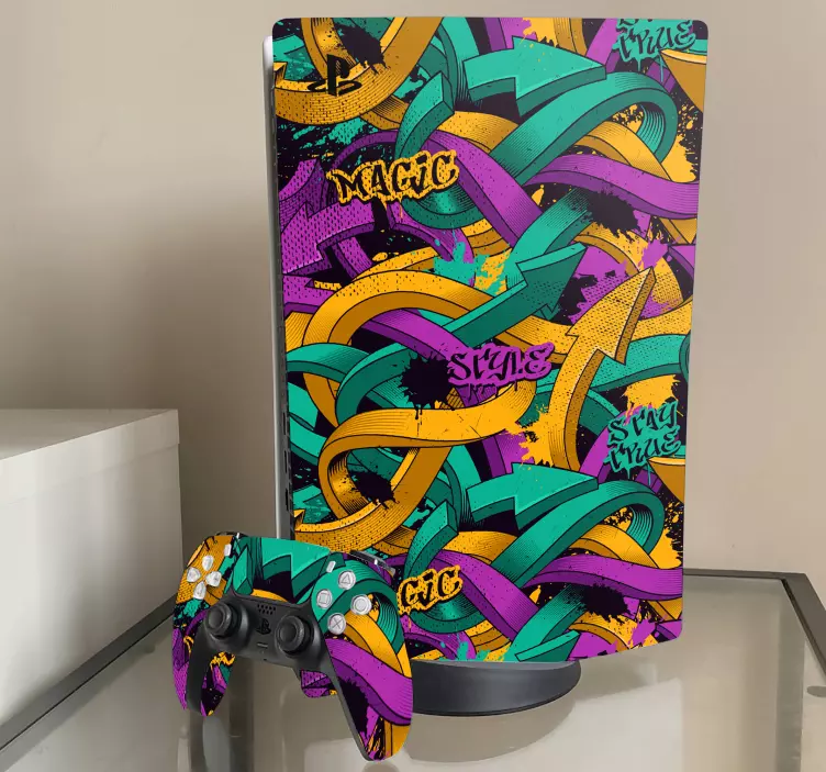 Street art graffiti ps5 bőr matrica - TenStickers