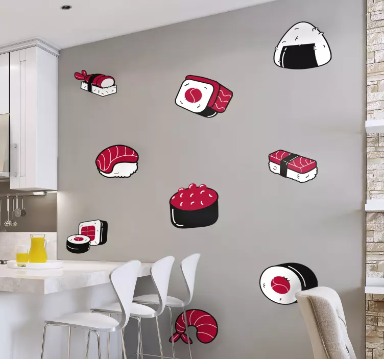 Sushi étel konyhai matrica - TenStickers