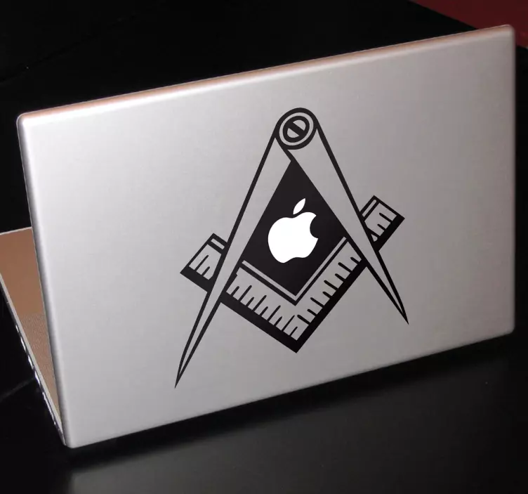 Szabadkőműves négyzet és iránytű macbook matrica - TenStickers