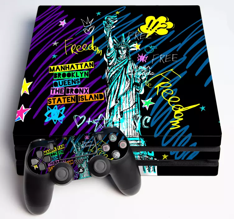 Szabadság városi táj design matrica ps4 - TenStickers
