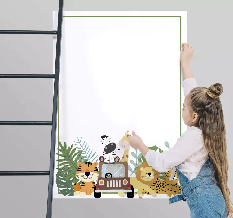 Szafari állatok vinil matricára írnak - TenStickers