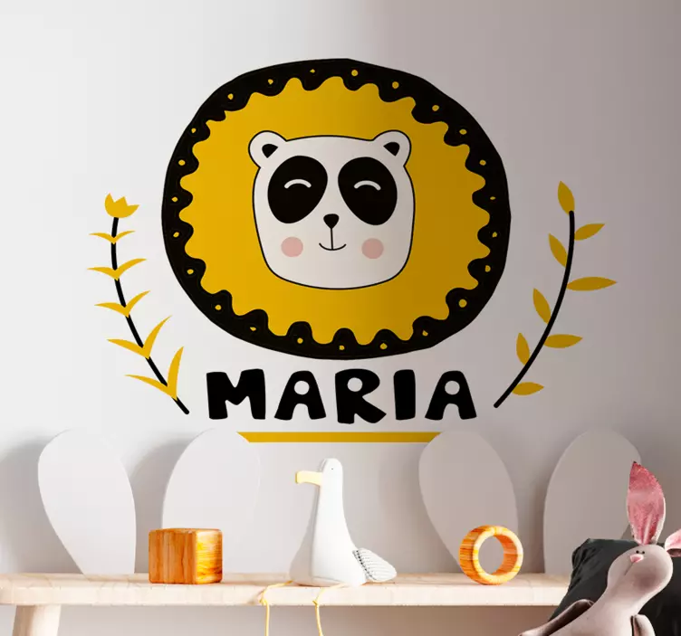 Személyre szabható panda művészet matrica gyerekeknek - TenStickers