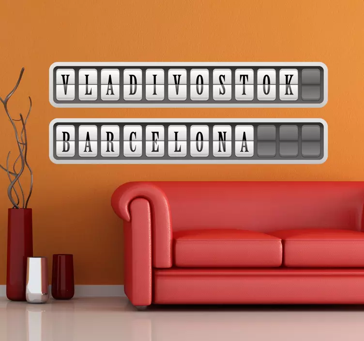 Személyre szabott állomásbetűk matrica - TenStickers