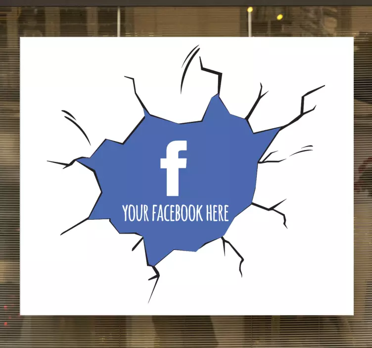 Személyre szabott facebook faltörő ablak matrica - TenStickers