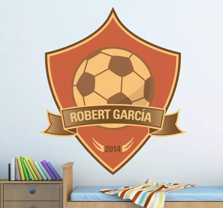 Személyre szabott focibajnok pajzs falmatrica - TenStickers