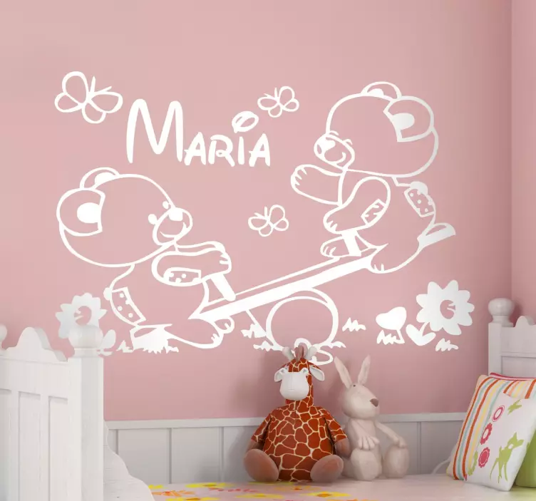 Személyre szabott mackók libikókás matricán - TenStickers