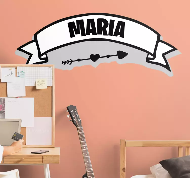 Személyre szabott név banner tinédzser matrica - TenStickers