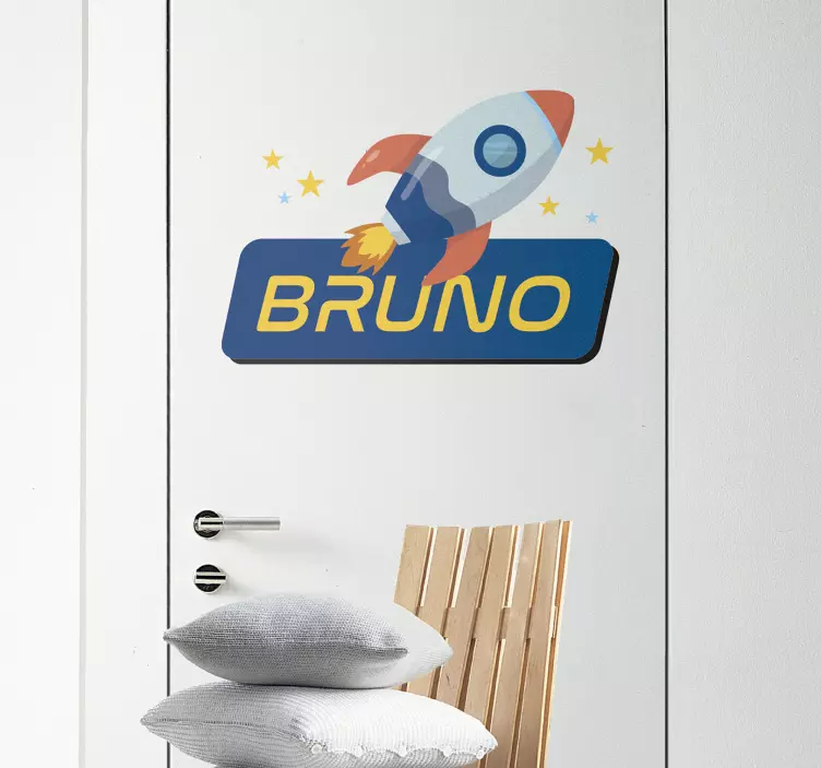 Személyre szabott rakétanév-ajtómatrica - TenStickers