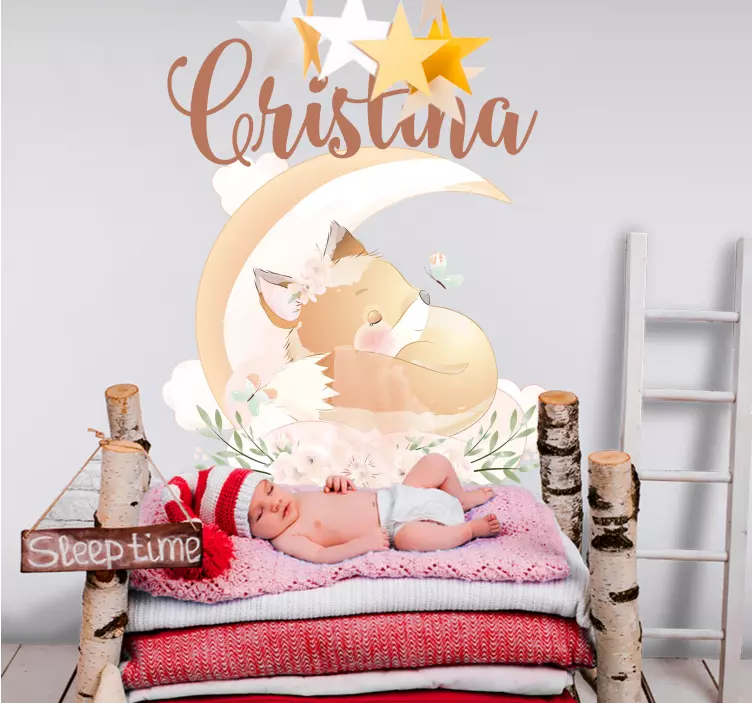 Személyre szabott róka design matrica gyerekeknek - TenStickers