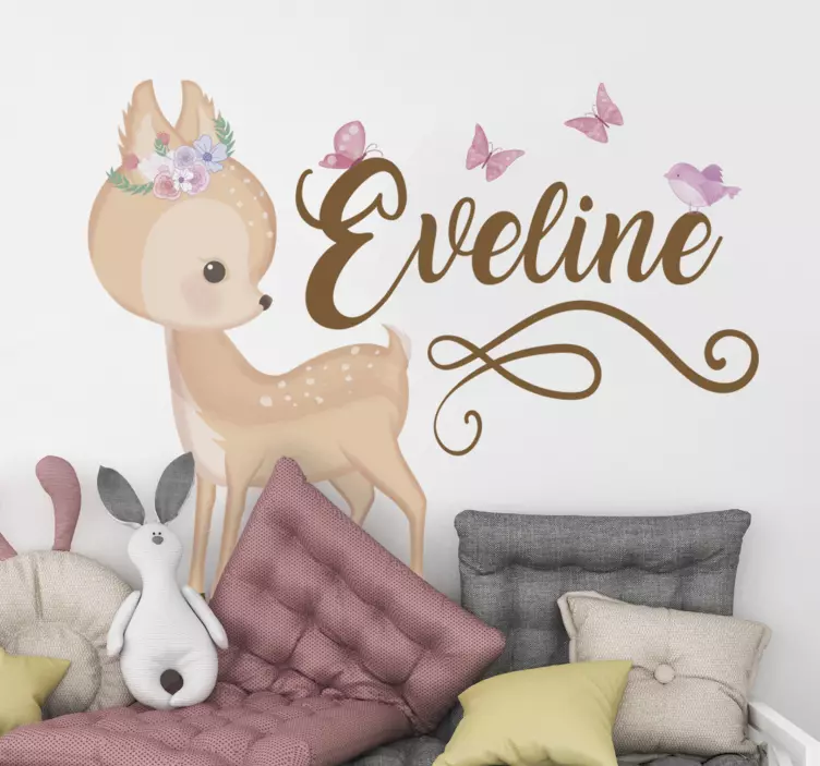 Személyre szabott szarvas illusztráció matrica - TenStickers