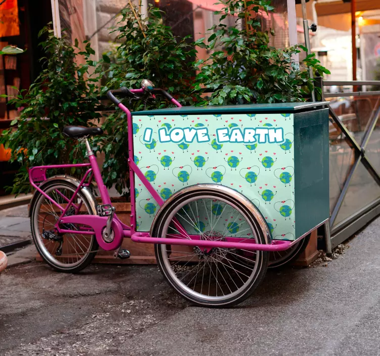 Szeretem a földet matrica bicikli - TenStickers